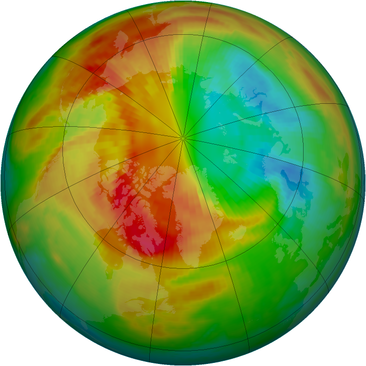 Arctic ozone map for 06 March 2000